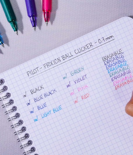 Pilot FriXion Erasable Pens - 6 Pack of Black Ink Pens + 4 Bonus Refills - FriXion Clicker Erasable Pens Retractable Gel Ink Pen - Fine Point 0.7 mm