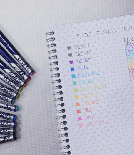 12-Color FRIXION Fineliner Eraser Pen Set