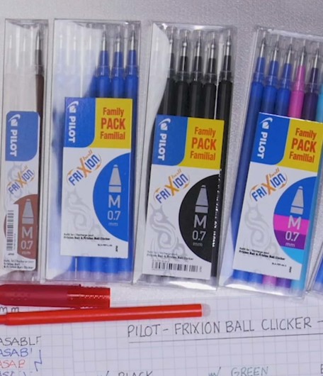 Pilot FriXion Clicker 0.7mm, Erasable Gel Pens, Fine Point (6-Pack, Black/Blue)